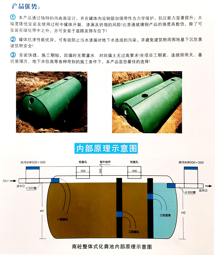 中原镇玻璃钢化粪池